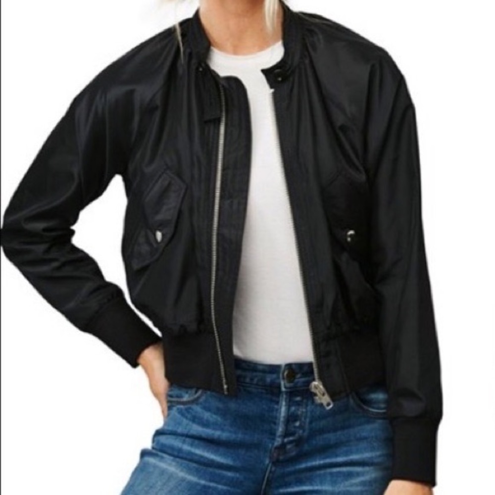 Free People black bomber jacket - Picture 1 of 6